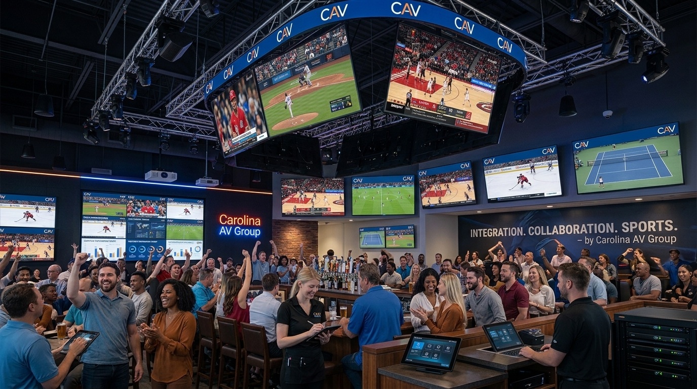 Sports bar multi-TV display array