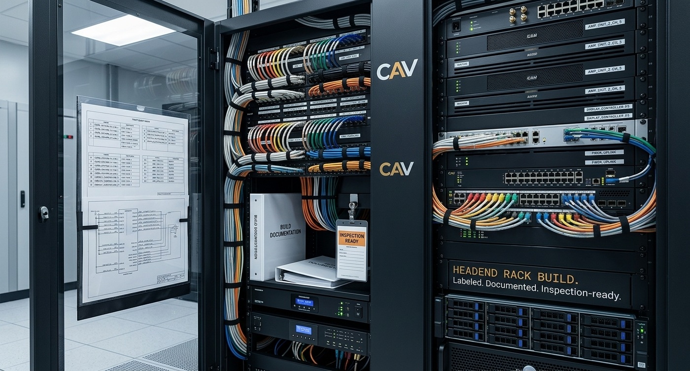 Structured AV headend rack build by Carolina AV Group